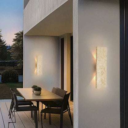 Luz de pared exterior LED de piedra natural