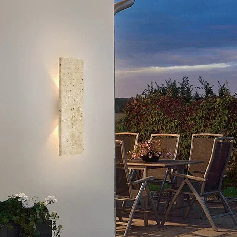 Luz de pared exterior LED de piedra natural