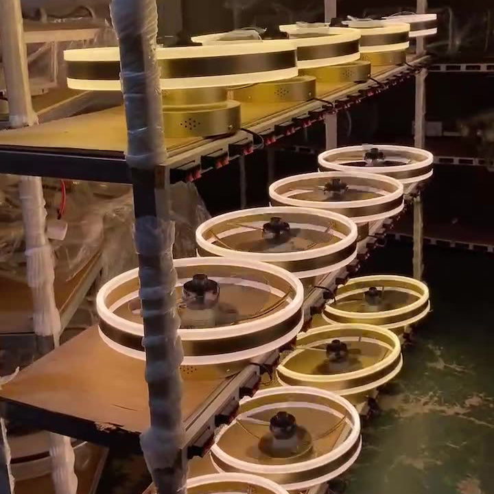 Ventilador de techo empotrado de madera japonesa con luz