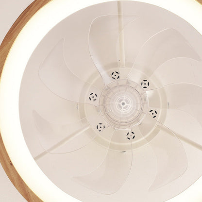 Ventilador de techo empotrado de madera japonesa con luz
