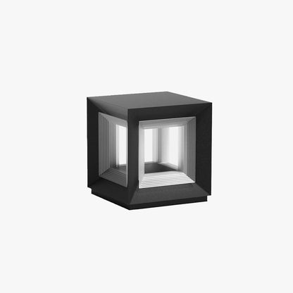 Luz de poste exterior moderna con cubo LED