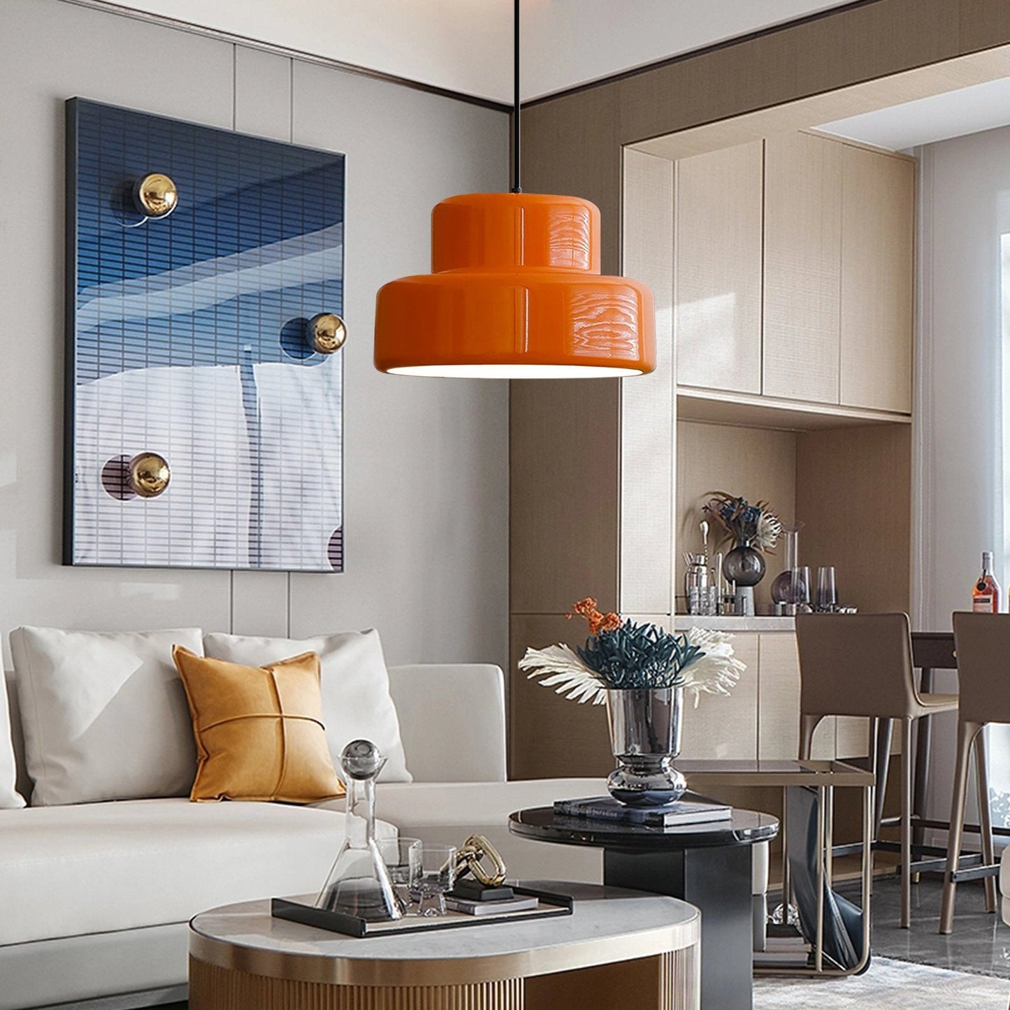 Lámpara colgante naranja Bauhaus