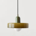 Lámpara colgante de vidrio colorido estilo Bauhaus