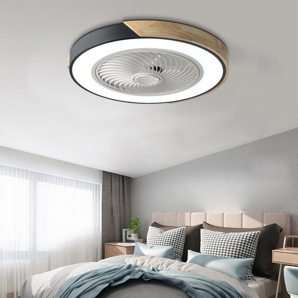 Luz de ventilador de techo LED Modern Wood