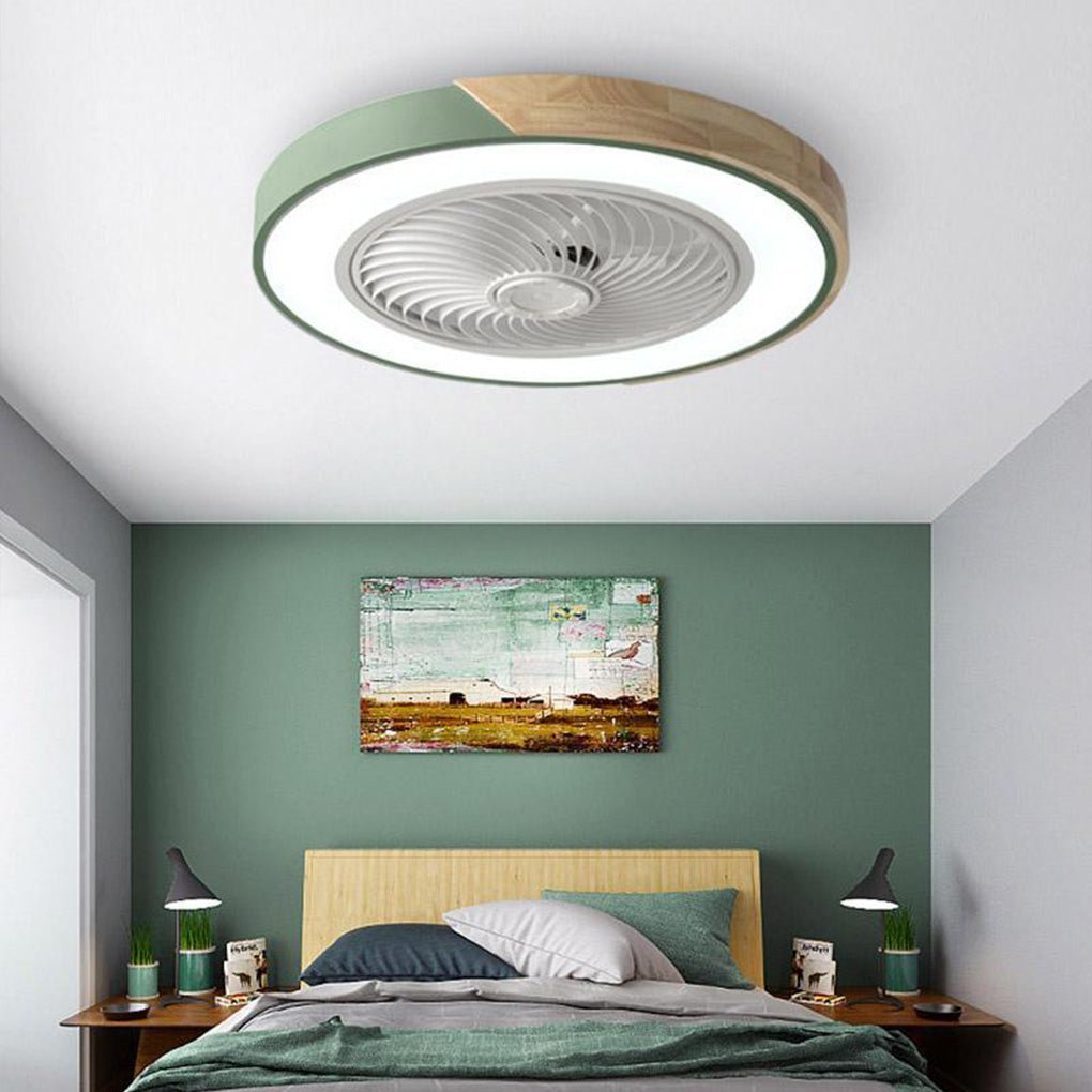 Luz de ventilador de techo LED Modern Wood