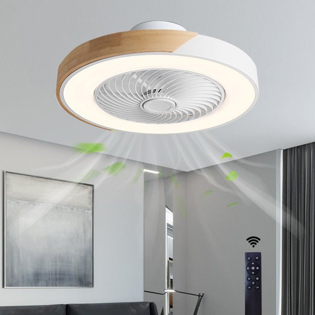 Luz de ventilador de techo LED Modern Wood