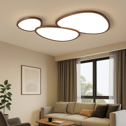 Lámpara de techo ultrafina con aspecto de madera