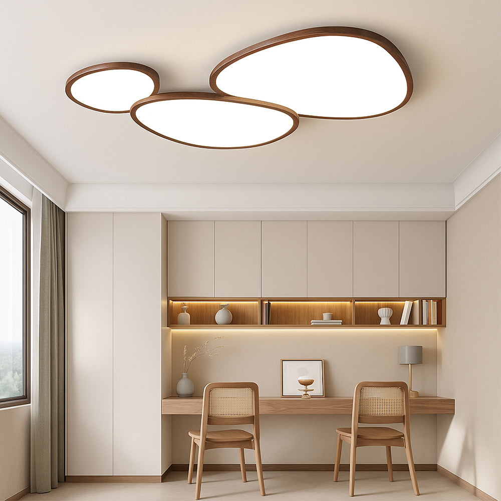 Lámpara de techo ultrafina con aspecto de madera
