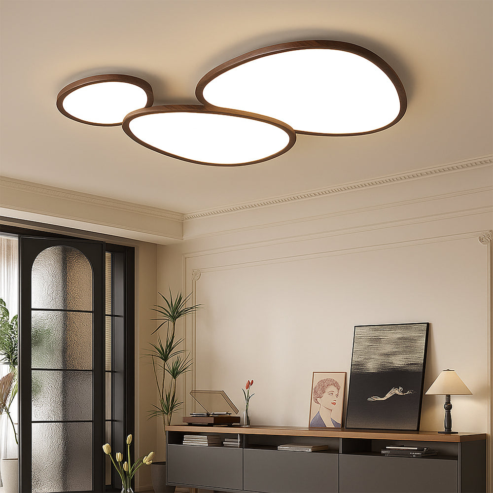 Lámpara de techo ultrafina con aspecto de madera