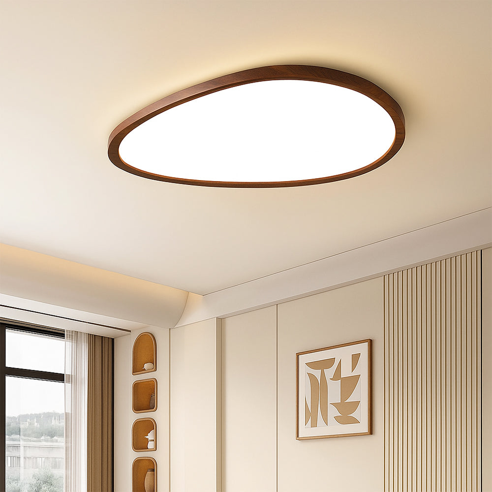Lámpara de techo ultrafina con aspecto de madera