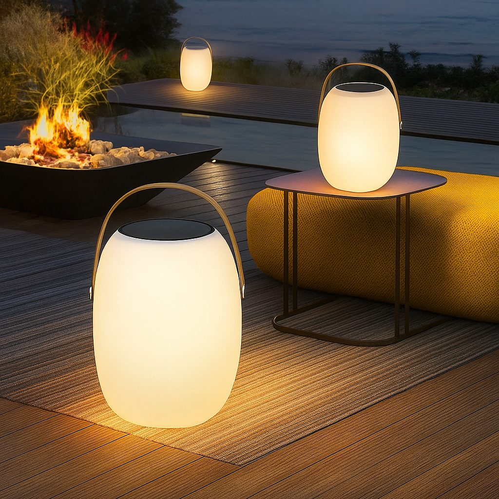Luz solar portátil para patio