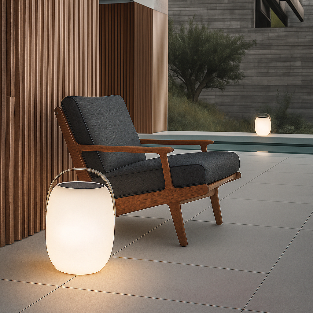 Luz solar portátil para patio