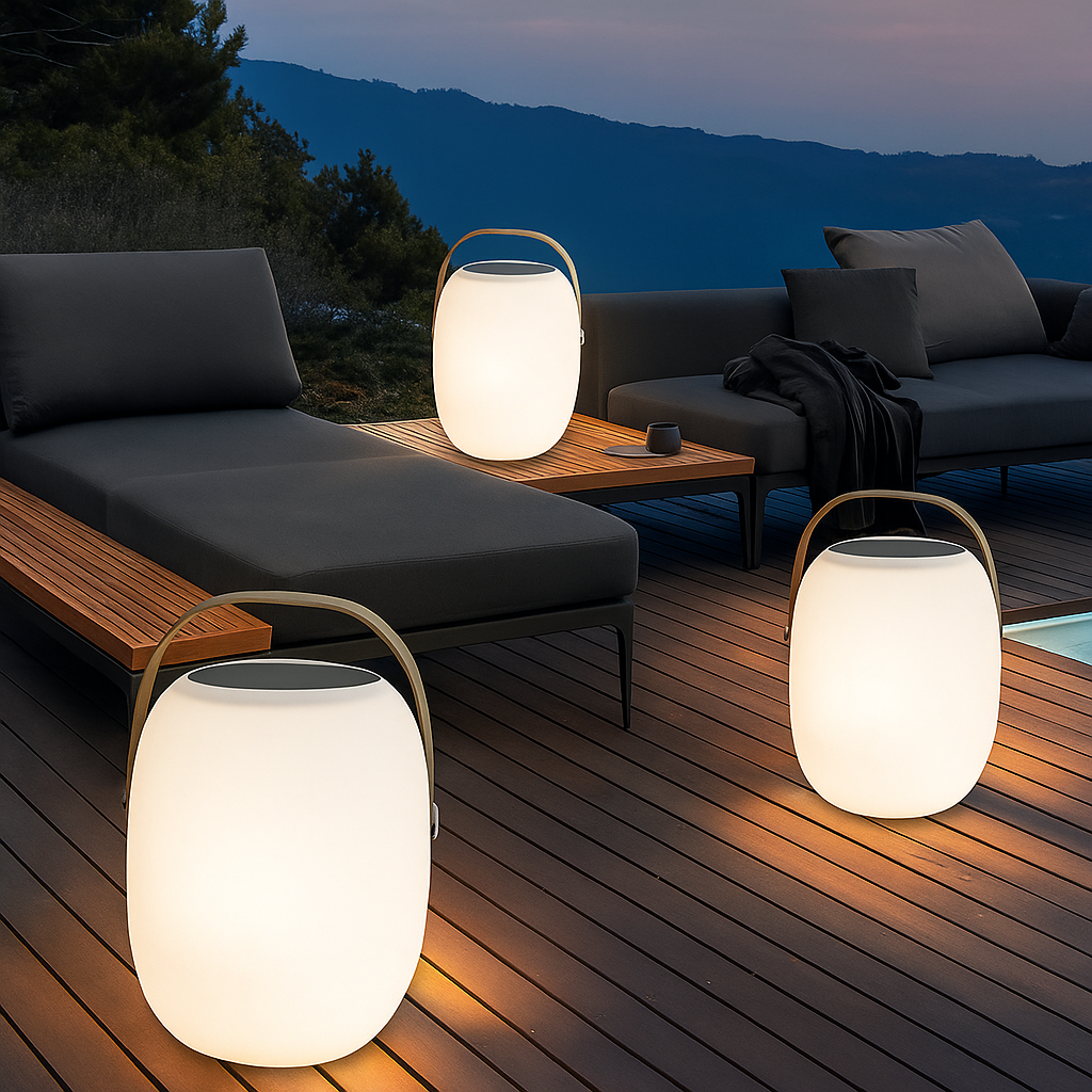 Luz solar portátil para patio
