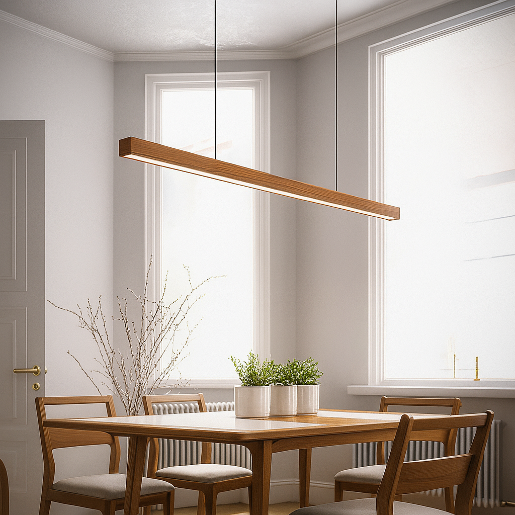 Lámpara colgante moderna de madera escandinava