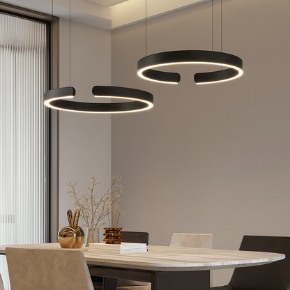 Lámpara colgante moderna de anillo LED