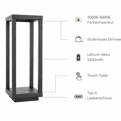 Lámpara de mesa LED inalámbrica con control táctil