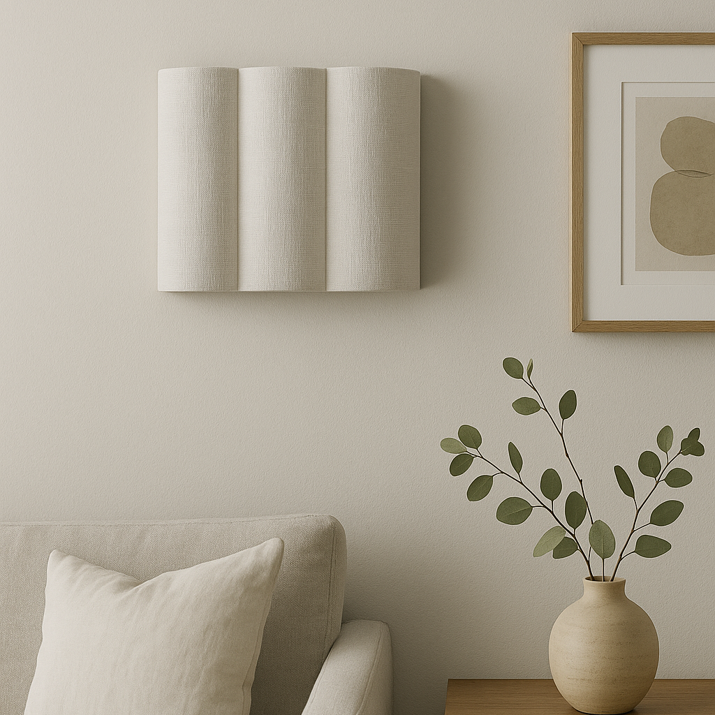 Lámpara de pared de lino con borde ondulado