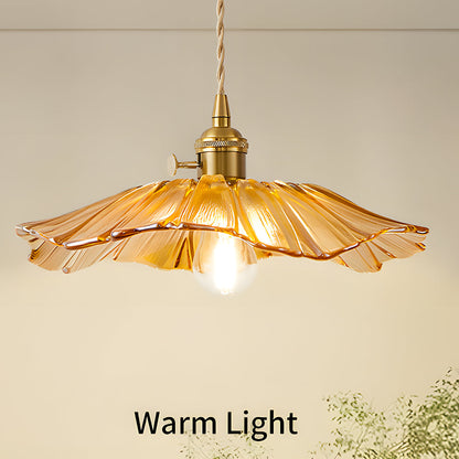 Lámpara colgante de vidrio con flores retro