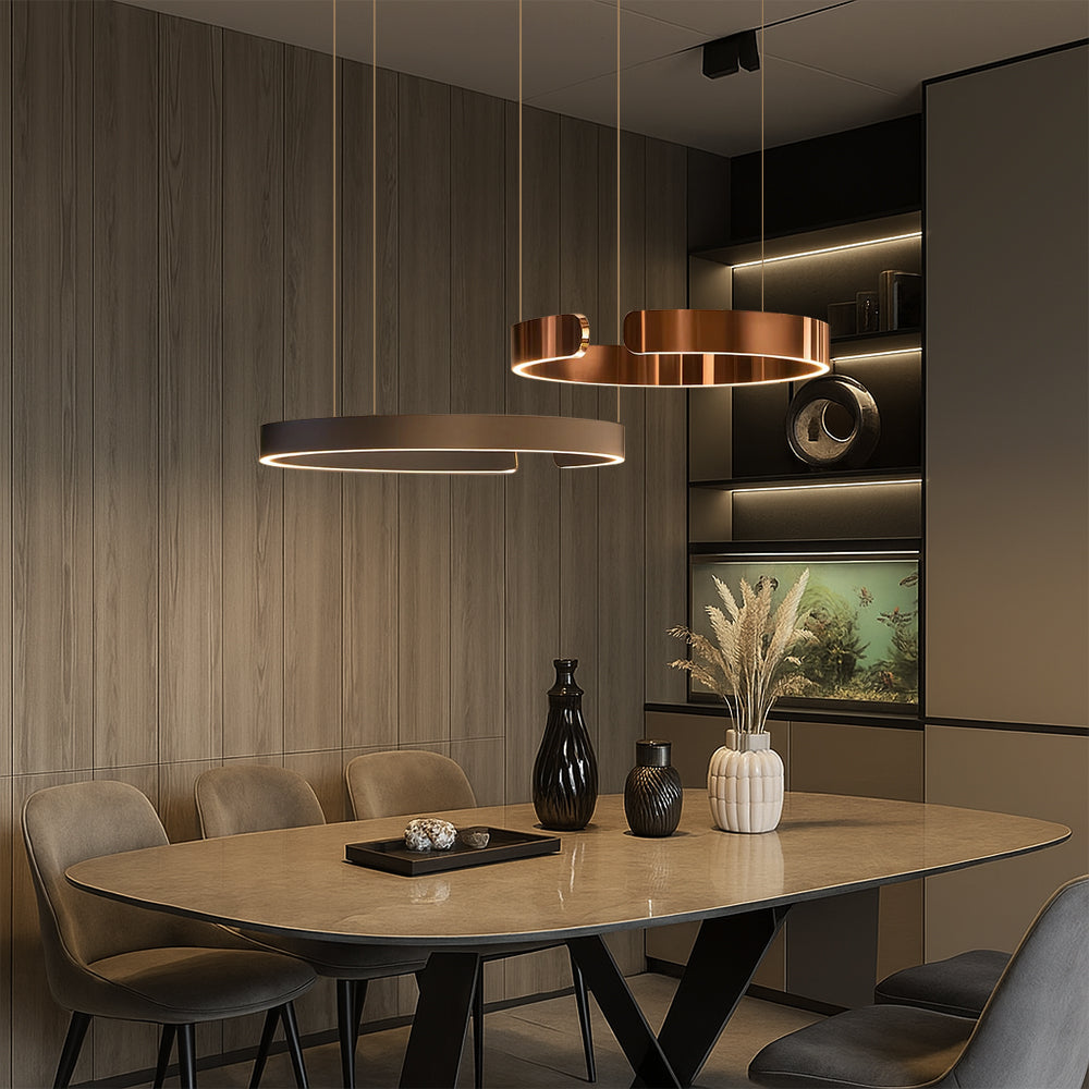 Lámpara colgante moderna de anillo LED
