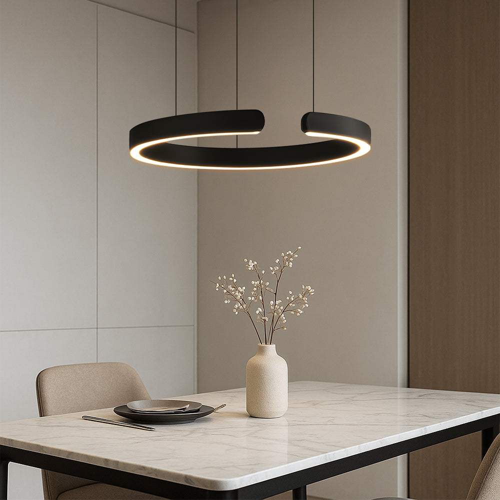 Lámpara colgante moderna de anillo LED