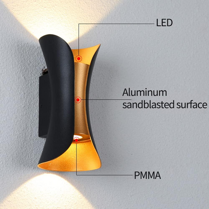 Lámpara de pared LED impermeable para exteriores
