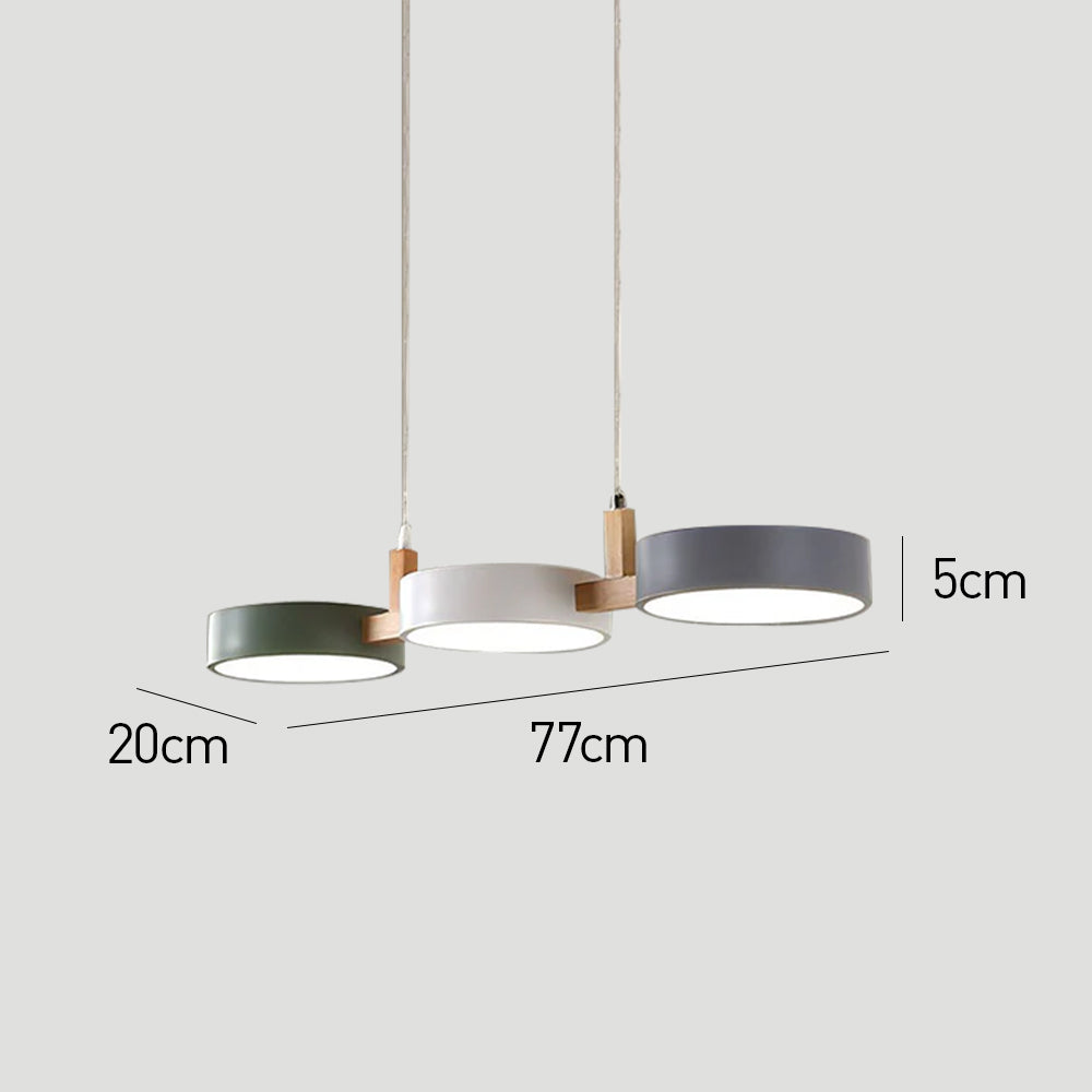 Lámpara colgante moderna de cilindro con múltiples luces