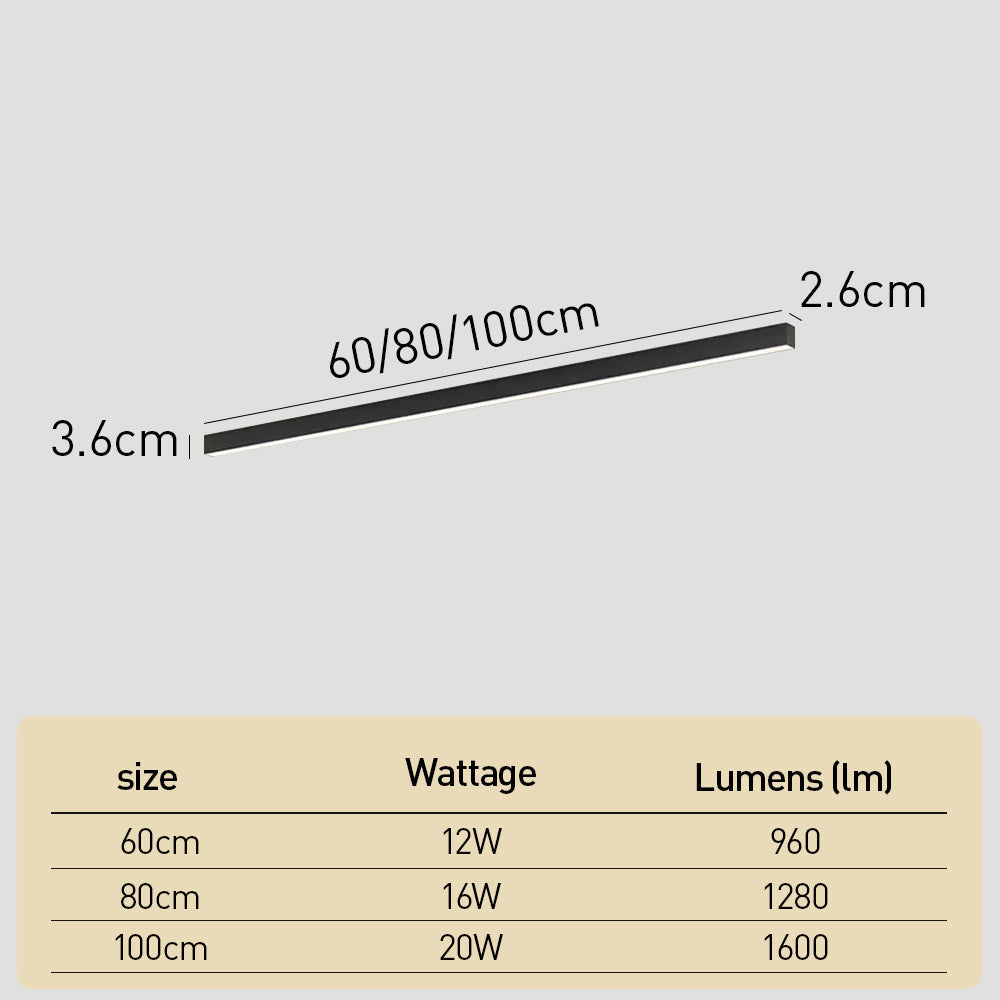 Luz de techo lineal LED minimalista