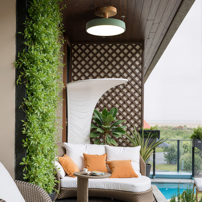 Lámpara de techo redonda de hierro con luz LED