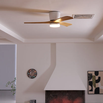 Ventilador de techo moderno de madera con luz LED