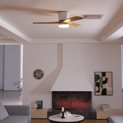 Ventilador de techo moderno de madera con luz LED