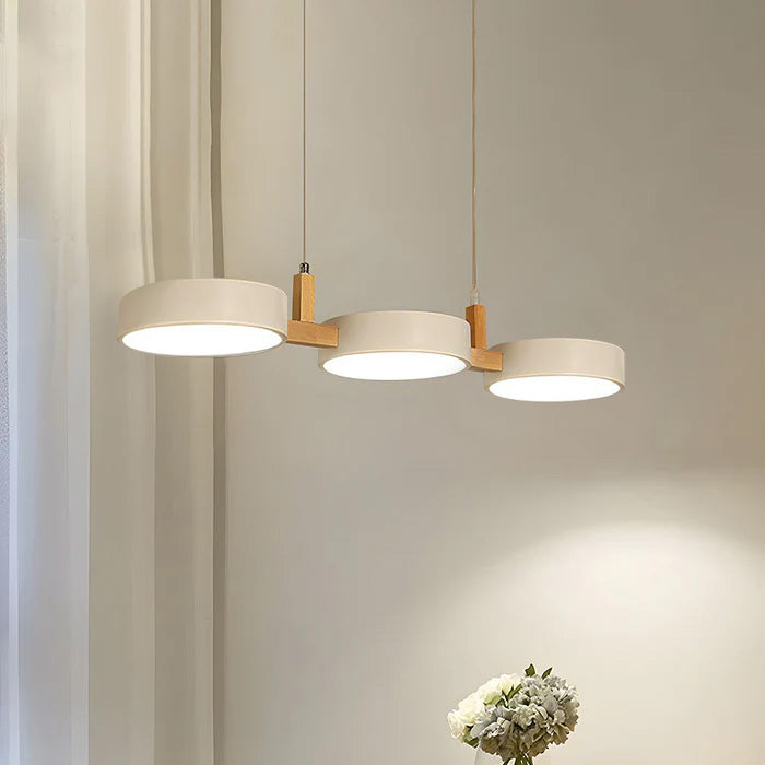 Lámpara colgante moderna de cilindro con múltiples luces