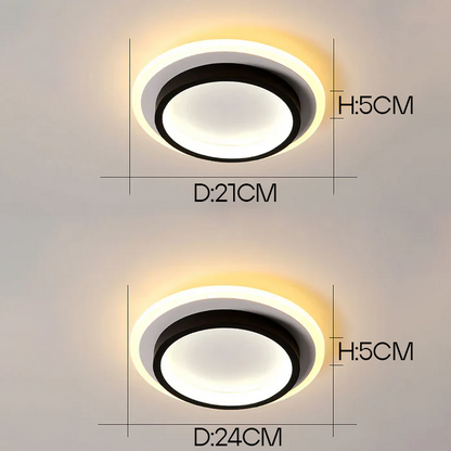 Luz de techo redonda de metal y acrílico