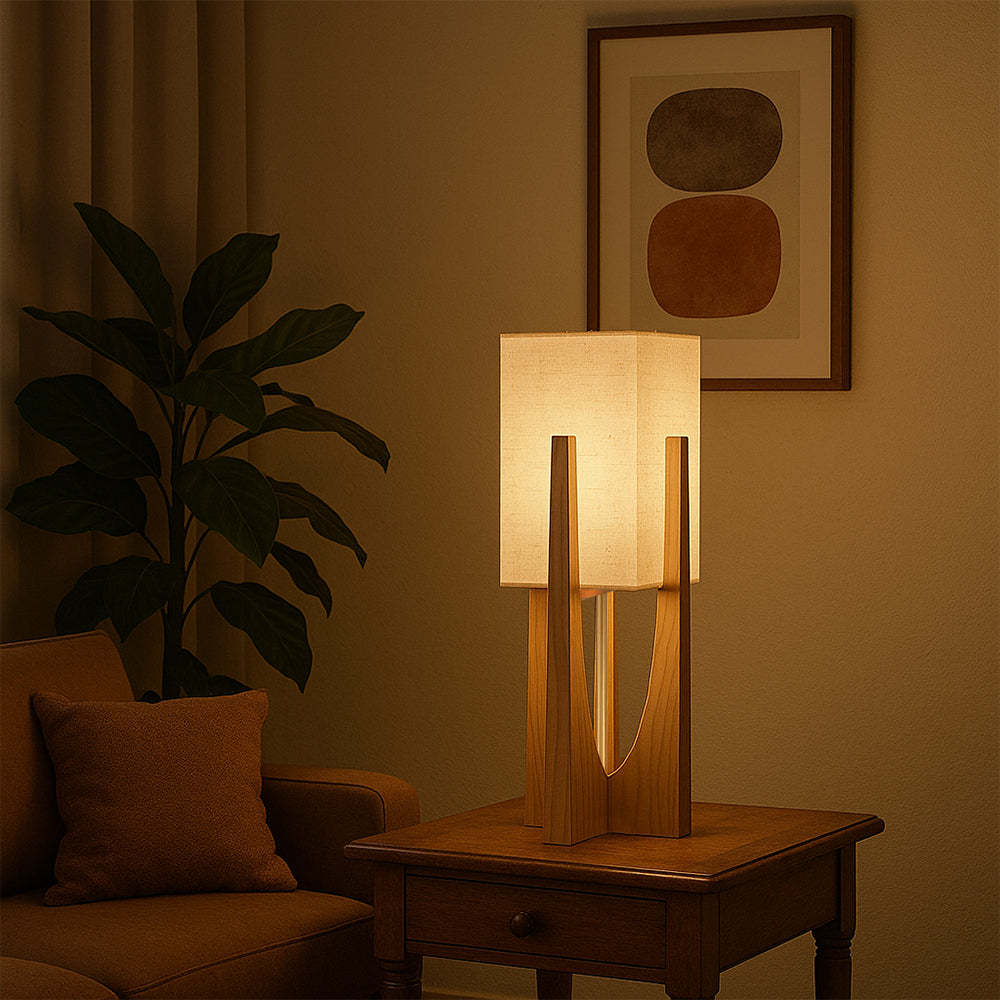 Lámpara de pie minimalista de madera