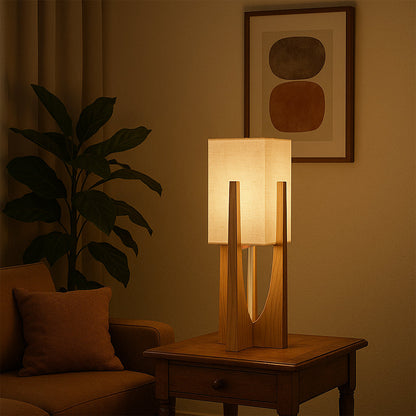 Lámpara de pie minimalista de madera