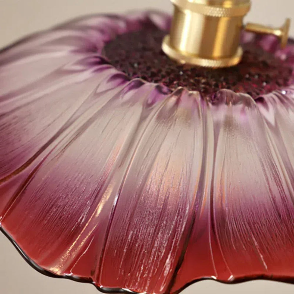 Lámpara colgante de vidrio con flores retro
