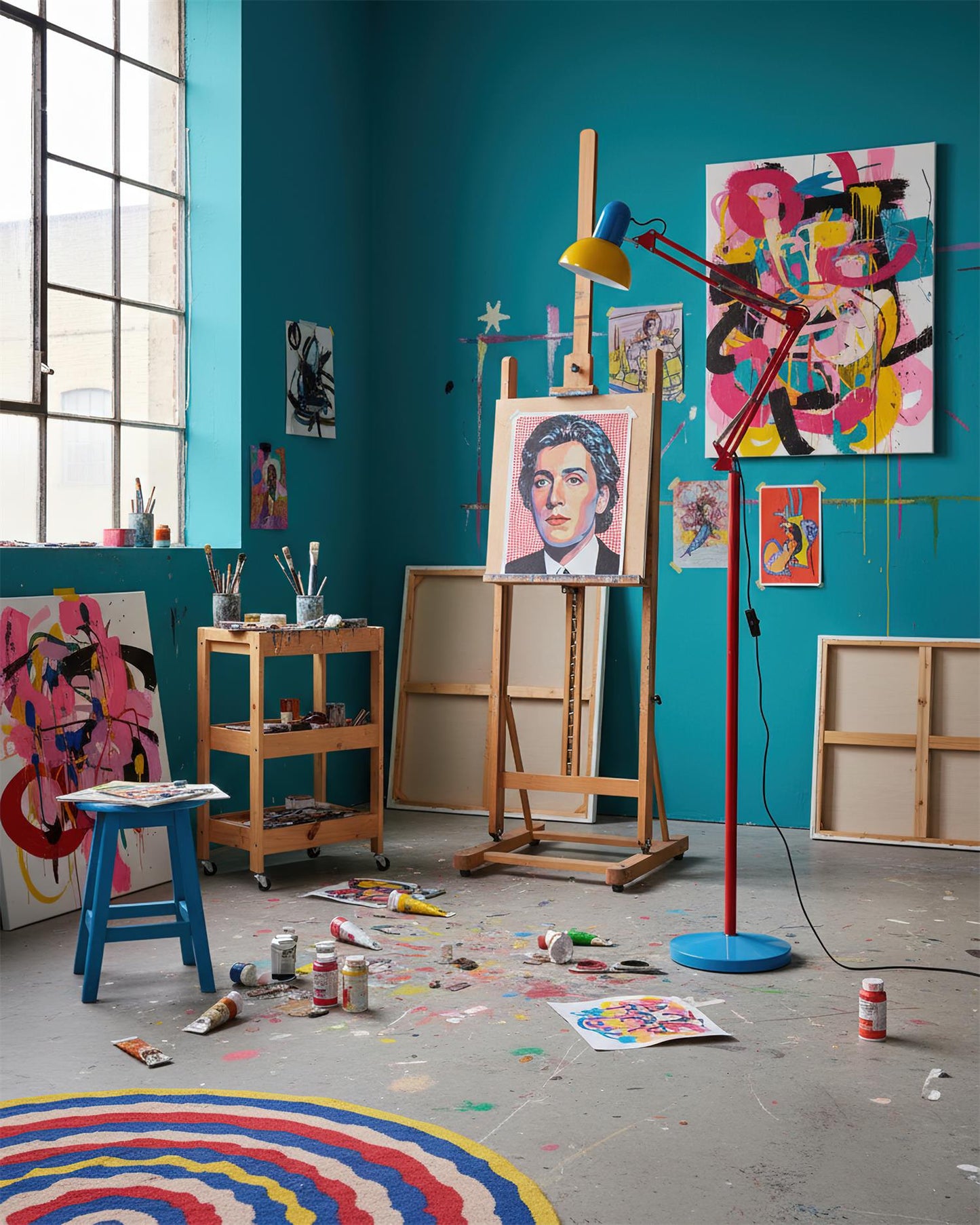 Lámpara de pie moderna artística