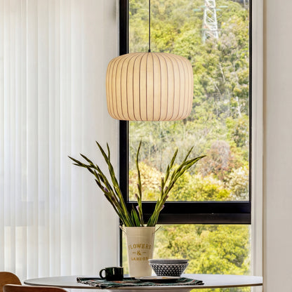 Lámpara colgante moderna de seda elegante