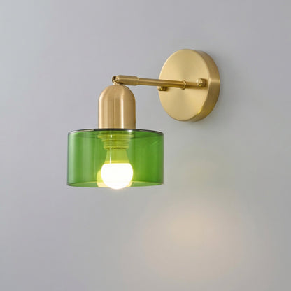 Lámpara de pared de vidrio colorido estilo Bauhaus