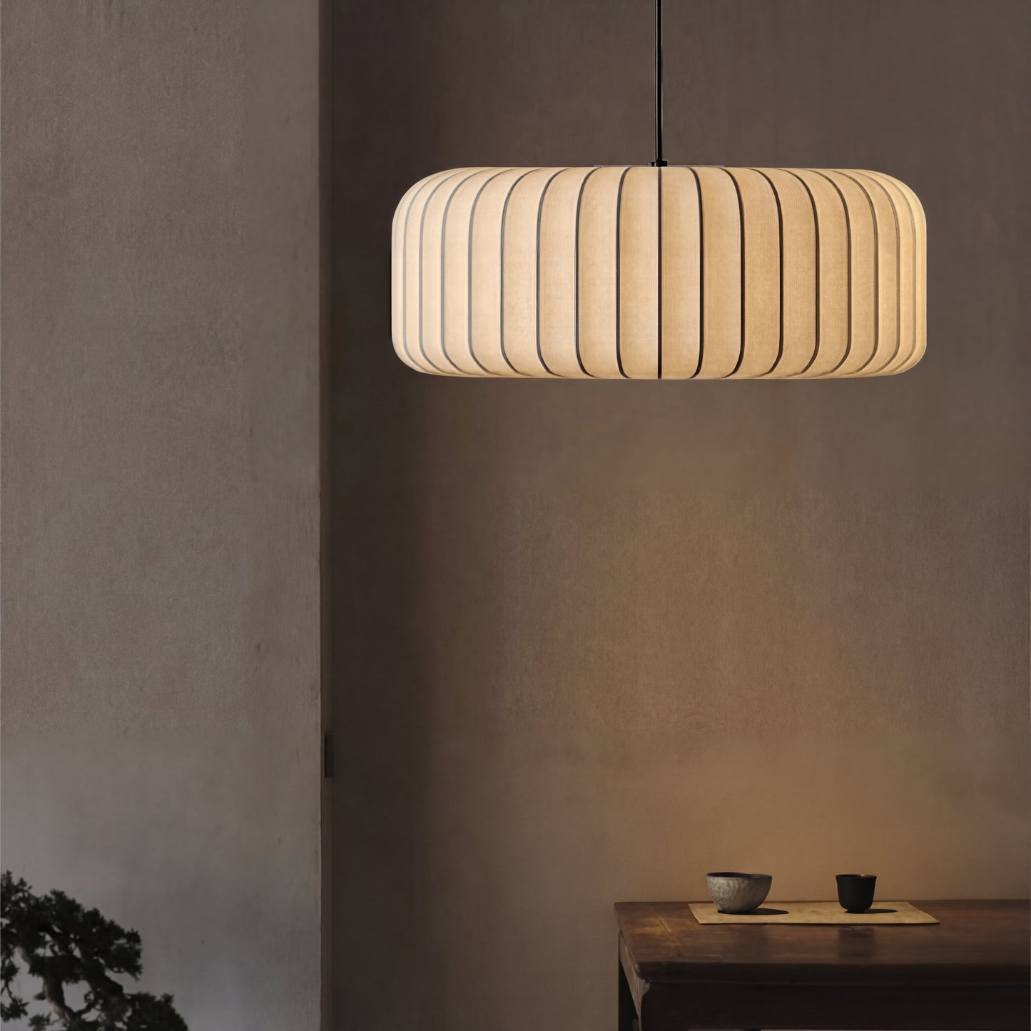 Lámpara colgante moderna de seda elegante