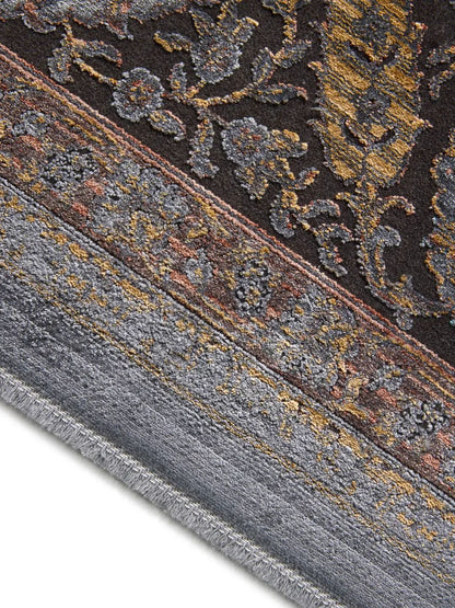 Alfombra vintage azul para sala de estar