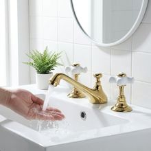Grifo mezclador de lavabo extendido Wrenholt vintage en cromo pulido