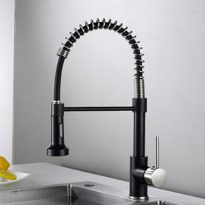 Grifo de cocina moderno con rociador extraíble de resorte
