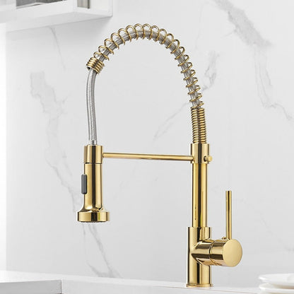 Grifo de cocina moderno con rociador extraíble de resorte