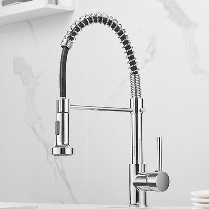 Grifo de cocina moderno con rociador extraíble de resorte