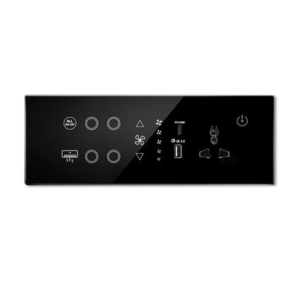 Enchufe con interruptor inteligente de vidrio y ABS minimalista Nexora