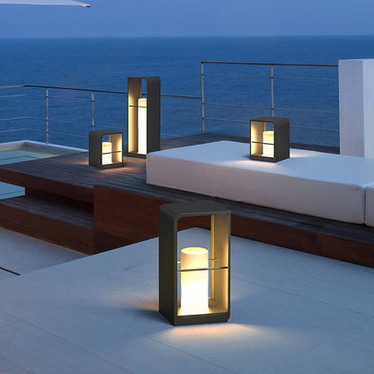 Luz moderna de bolardo LED para exteriores