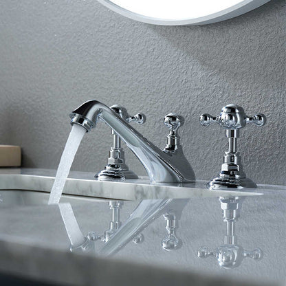 Grifo mezclador de lavabo extendido Wrenholt vintage en cromo pulido