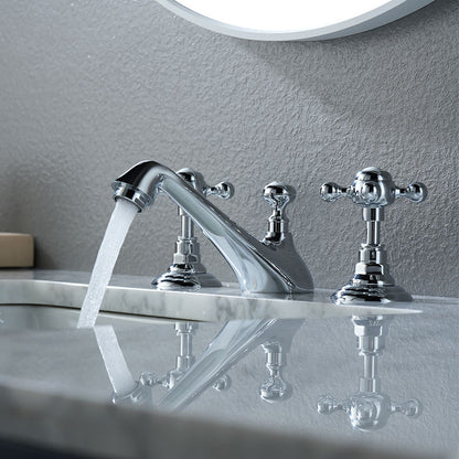 Grifo mezclador de lavabo extendido Wrenholt vintage en cromo pulido