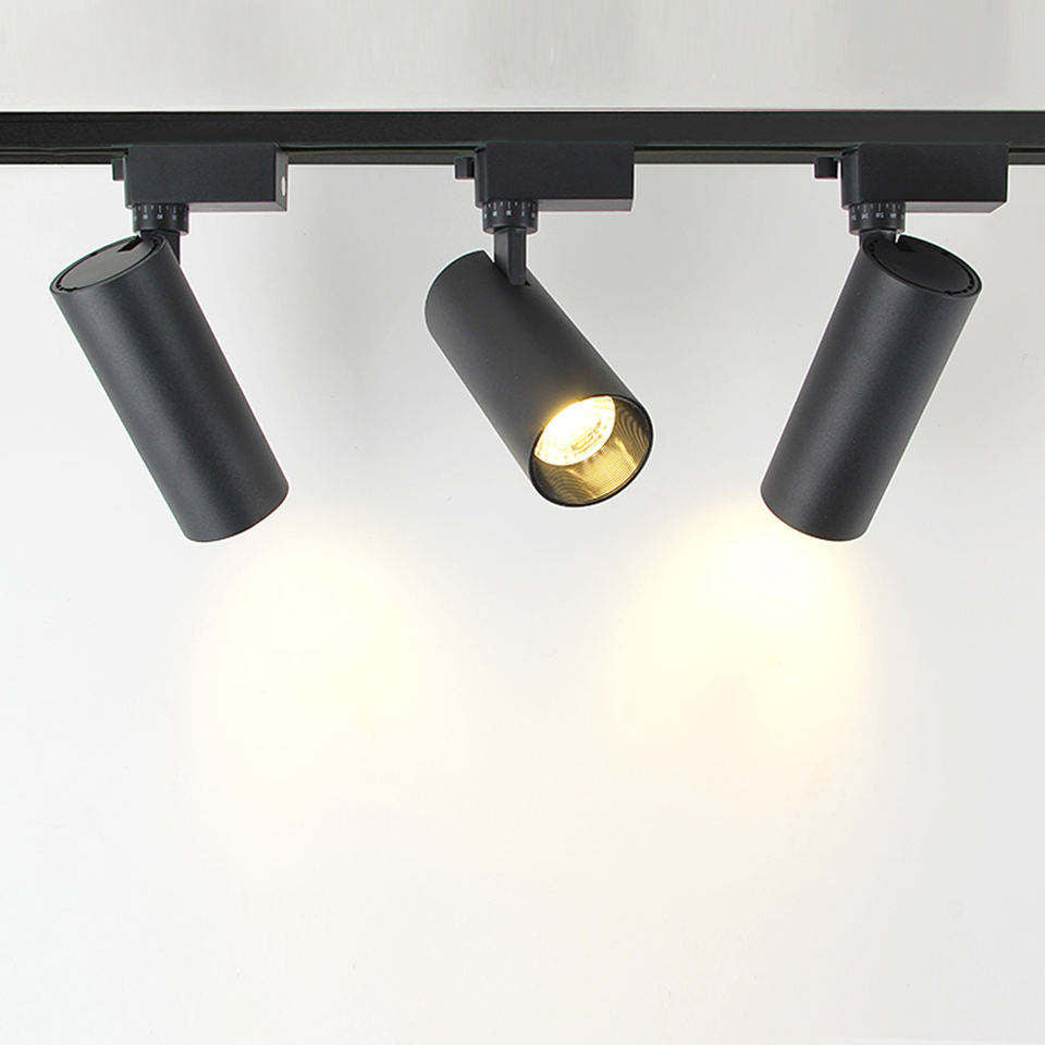 Foco LED direccional para riel con haz ajustable