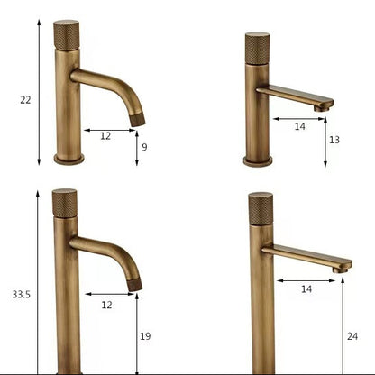 Grifo mezclador de lavabo de un solo orificio Onyxbrel industrial en latón cepillado antiguo